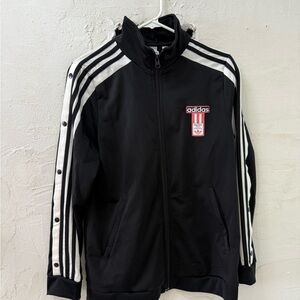 Adidas Black and White Windbreaker Jacket
